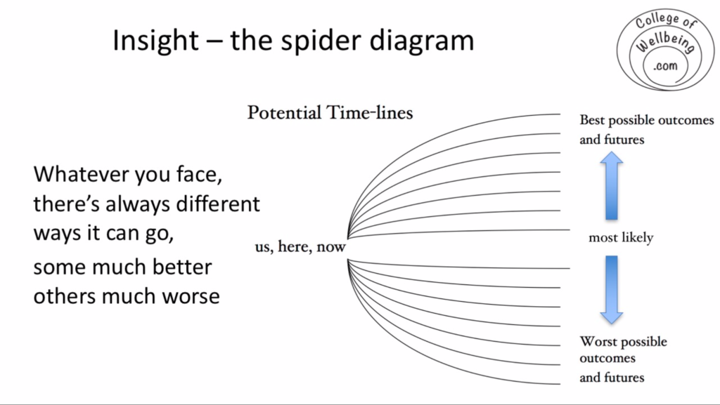 Spider diagram of possible outcomes and futures